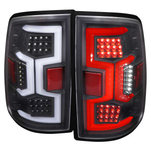 Spec-D Clear LED Tail Lights w/ Sequential Turn Signal & Black Housing | SPE LT-RAM1925JMLD-SQ-TM