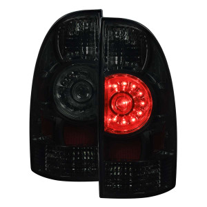 Spec-D Smoked LED Tail Lights w/ Chrome Housing | SPE LT-TAC09SMLED-RS