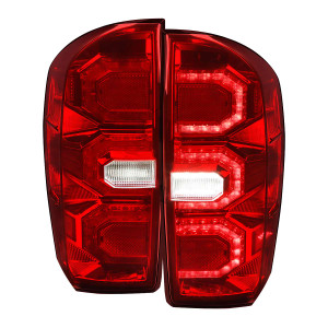 Spec-D Red LED Tail Lights w/ Chrome Housing | SPE LT-TAC16RLED-SQ-FS