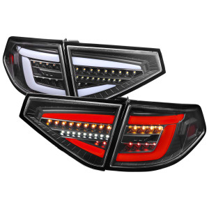 Spec-D Clear LED Tail Lights w/ Sequential Turn Signal & Black Housing | SPE LT-WRX085JMLED-SQ-TM