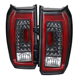 Spec-D Clear Red LED Tail Lights w/ Black Housing | SPE LT-YUK15JRLED-TM