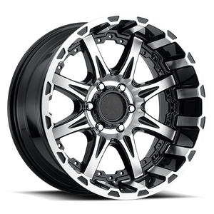 American Outlaw Doubleshot Wheel 17x8.5 6x139.7 Black Machined 0mm | 127-7883BM