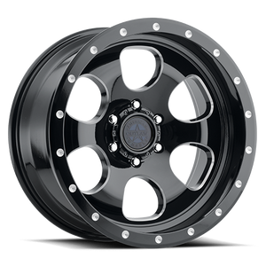 American Outlaw Gambler Wheel 17x8.5 6x135 Gloss Black w/ Milled Windows 0mm | 126-7836GB