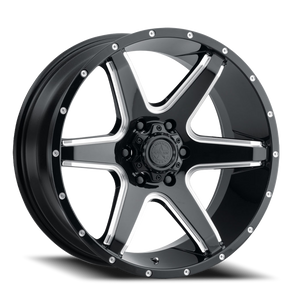 DOORBUSTER PRICING! - American Outlaw Six Shooter Wheel 20x9 6x135 Black Milled 0mm | 140-2963BM