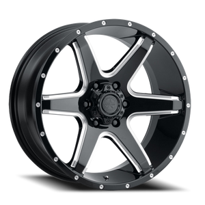 DOORBUSTER PRICING! - American Outlaw Six Shooter Wheel 20x9 6x139.7 Black Milled 0mm | 140-2983BM