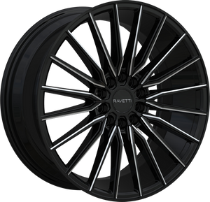 Ravetti M18 Wheels Rims 18x8 5x108 5x114.3 Black Milled 38mm | RAV-M18-8854BMW