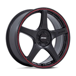 Petrol Pe003 P2E Wheels Rims 19x8 5x108 5x114.3 Matte Black W/ Red Lip 40mm | PE003MQ19800140