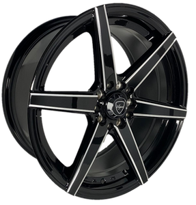 Elegance E002 Wheel 20x8.5 5x114.3 Gloss Black Milled 30mm - FREE T-SHIRT INCLUDED!|E002-0511430GBML