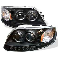 Spyder 1PC Projector Headlights - LED Halo - Amber Reflector - Black | FCLH 5010261