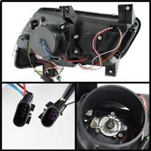 Spyder Projector Headlights - Light Tube - DRL - Black | FCLH 5074188