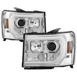 Spyder Projector Headlights - Version 2 - Light Bar DRL LED - Chrome | FCLH 5083647