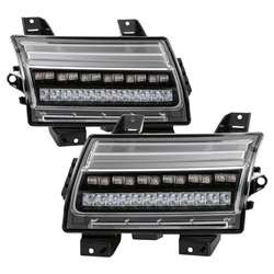 Spyder Full LED Front Bumper Lights - Sequential Signal - Black | FCLH 5086785