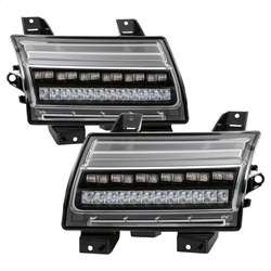Spyder Full LED Front Bumper Lights - Sequential Signal - Black | FCLH 5086808