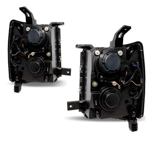 Winjet PROJECTOR HEADLIGHTS W-SEQUENTIAL TURN SIGNAL-BLACK / CLEAR | HKMR CHRNG0382C-B-SQ