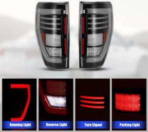 Winjet LED TAIL LIGHTS-GLOSS BLACK / CLEAR | HKMR CTWJ-0706-GBC-SQ