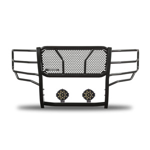 Black Horse Off Road Rugged Heavy Duty Grille Guard Kit | GDRD RU-CHSI14-B-PLB