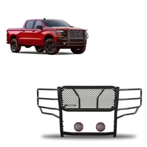 Black Horse Off Road Rugged Heavy Duty Grille Guard Kit | GDRD RU-CHSI19-B-PLFR
