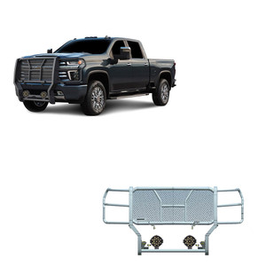 Black Horse Off Road Rugged Heavy Duty Grille Guard Kit | GDRD RU-CHSI30-B-PLB
