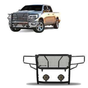 Black Horse Off Road Rugged Heavy Duty Grille Guard Kit | GDRD RU-DORA19-B-PLB