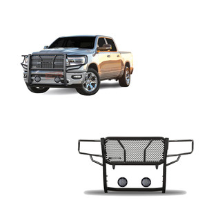 Black Horse Off Road Rugged Heavy Duty Grille Guard Kit | GDRD RU-DORA19-B-PLFB