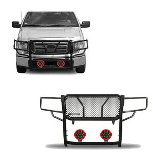Black Horse Off Road Rugged Heavy Duty Grille Guard Kit | GDRD RU-FOF109-B-PLR