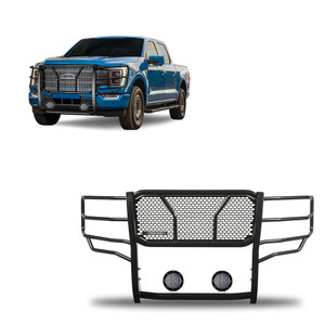 Black Horse Off Road Rugged Heavy Duty Grille Guard Kit | GDRD RU-FOF116-B-PLFB