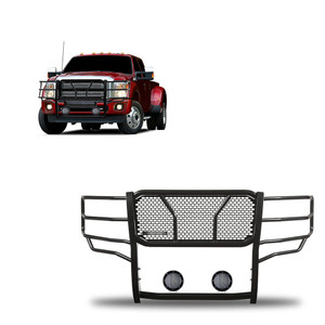 Black Horse Off Road Rugged Heavy Duty Grille Guard Kit | GDRD RU-FOF211-B-PLFB