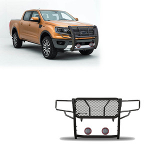 Black Horse Off Road Rugged Heavy Duty Grille Guard Kit | GDRD RU-FORA19-B-PLFR