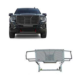 Black Horse Off Road Rugged Heavy Duty Grille Guard Kit | GDRD RU-GMSI19-B-K2