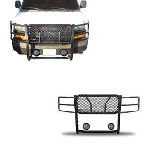 Black Horse Off Road Rugged Heavy Duty Grille Guard Kit | GDRD RU-GV02MA-B-PLFB