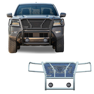 Black Horse Off Road Rugged Heavy Duty Grille Guard Kit | GDRD RU-NIFR22-B-PLFB