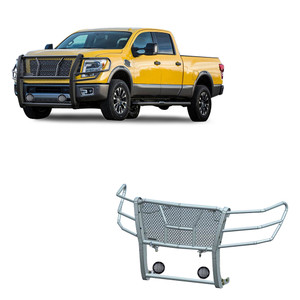 Black Horse Off Road Rugged Heavy Duty Grille Guard Kit | GDRD RU-NIXD16-B-PLFB