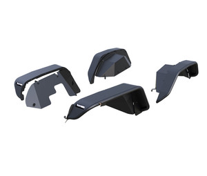 Black Horse Off Road Full Set Tubular Fender Flares & Inner Fender Flares Liners - Front & Rear | GDRD TIFR20G