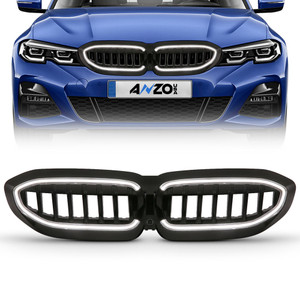 ANZO USA Black Housing Full LED Front Grille with initiation and Running Light | ZUKT 901027