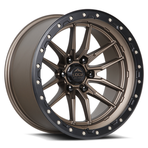 Lock Offroad Krawler Wheel 20x10 8x180 Matte Bronze w/ Matte Black Ring -18mm|KRAWLER-2188MRMBR