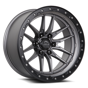 Lock Offroad Krawler Wheel 17x9 6x139.7 Matte Grey w/ Matte Black Ring 1mm|KRAWLER-179069MGMBR