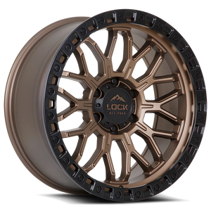 Lock Offroad Combat Wheel 17x9 5x127 Matte Bronze w/ Matte Black Ring -12mm|COMBAT-7957MRMBR12N