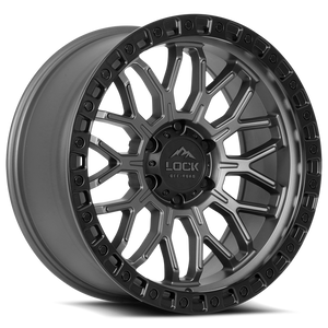 Lock Offroad Combat Wheel 20x10 6x139.7 Matte Grey w/ Matte Black Ring -18mm|COMBAT-2169MGMBR