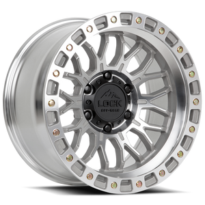 Lock Offroad Combat Wheel 17x9 6x139.7 Machined w/ Clear Coat 1mm|COMBAT-7969MC