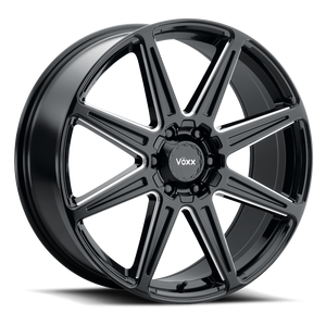 Vöxx Rocca Wheels Rims 22x9 6x135 6x139.7 Gloss Black Milled 39mm | ROC 229-6009-39 GBM