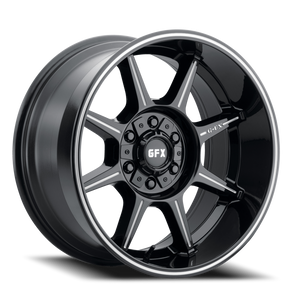 G-Fx Tr31 Wheels Rims 20x10 8x165.1 Gloss Black Milled -19mm | T31 210-8165N19 GBM