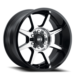G-Fx Tr31 Wheels Rims 17x9 5x127 Gloss Black Machined W/ Milled Ring 18mm | T31 790-5009-18 GBMF