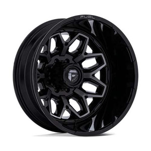Fuel Dually D875 Flux  Wheels Rims 20x8.25 8x170 Gloss Black Brush-Fc Gray Tint -201mm