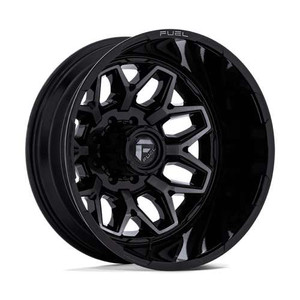 Fuel Dually D875 Flux  Wheels Rims 22x8.25 8x165.1 Gloss Black Brush-Fc Gray Tint -246mm