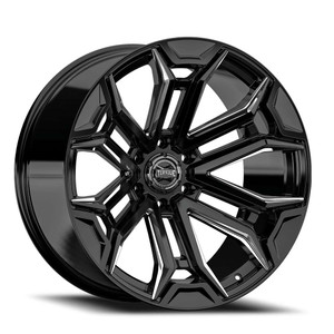 Torque Tw415C Maverick Wheels Rims 20x9 6x139.7 Gloss Black Milled -12mm | TW415C-20908433-12