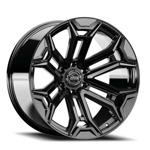 Torque Tw415C Maverick Wheels Rims 22x11 6x139.7 Gloss Black Milled W/ Dark Tint -32mm | TW415C-22118415-32