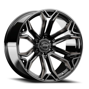 Torque Tw436C Recluse Wheels Rims 22x10 6x139.7 Gloss Black Milled W/ Dark Tint -18mm | TW436C-22108415-18