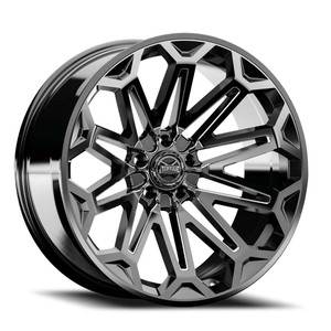 Torque Tw406C Xcelerate Wheels Rims 22x10 5x127 Gloss Black Milled -18mm | TW406C-22107333-18