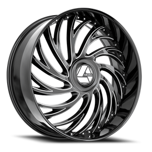 Azara Azx-101 Wheel 24x9 5x115 & 5x120 Gloss Black & Milled 15mm | AZX-1012493915GBM