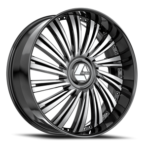 Azara Azx-102 Wheel 26x9.5 6x135 & 6x139.7 Gloss Black & Machined 22mm - MINIMUM PURCHASE OF 4 WHEELS | AZX-10226955722BM